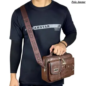 Tas Selempang Kulit PU Leather Original Polo Amstar 10 Inch Model AM Selempang Kulit Kantong 2 R.K.D