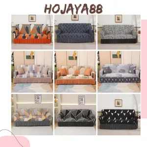 Sarung Sofa Tangan Rumbai 1 2 3 4 Seater Bahan Polyester Halus Lembut Kuat Elastis Mudah Dicuci Bonus Styrofoam