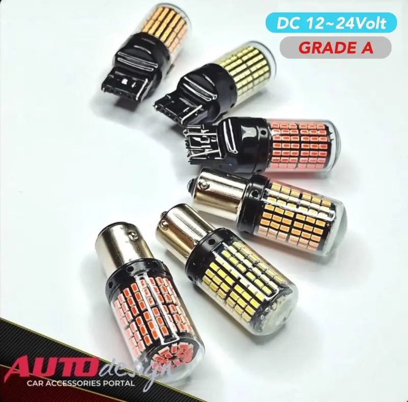 [1 PCS] Zyvolt RTX6 Lampu LED Dajjal Sein Mudur Rem Mobil Chip 3014 144 Mata T20 1156 1157 Super Bright Car 0