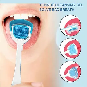 Gel Pembersih Lidah + Sikat Lidah Melawan Nafas Bau Dan Panas Dalam Tongue Cleaner Alat & Anak Pembersih Lidah Dewasa Tongue Cleansing Gel