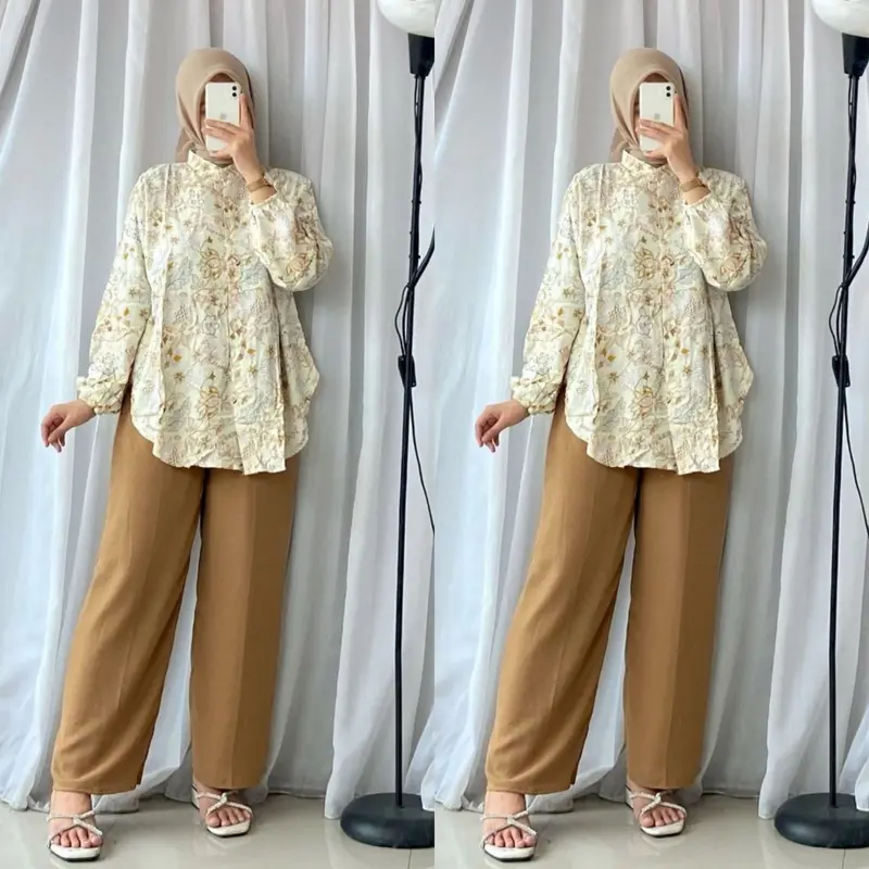 Setelan Rayon Mix Crinkle Terbaru Model Kekinian / One Set Motif 4