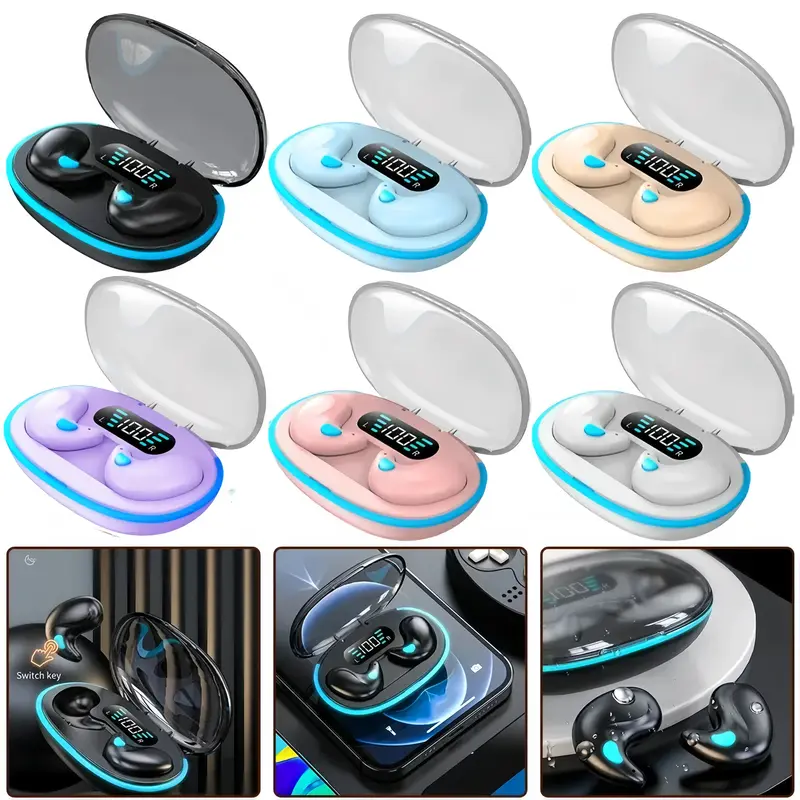 Tai nghe ngủ X55 [2 Quà tặng miễn phí]  1  Nhãn dán hoạt hình+1 Bao tay chơi game, Âm thanh nổi mức HiFi,  iPX5 Chống thấm nước Tích hợp Mic, Cho tai nghe điều khiển cảm ứng iPhone và Andriod | BigBuy360 - bigbuy360.vn