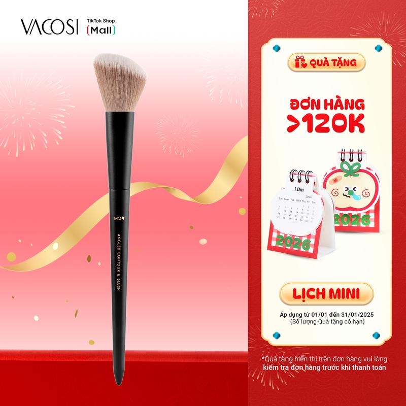  Cọ khối và má hồng đầu xéo VACOSI Công Nghệ Bouncy Ultimate Lông Cọ Mềm Mịn Dễ Điều Khiển Lý Tưởng Cho Phấn Má Hồng & Tạo Khối M24-Y24 