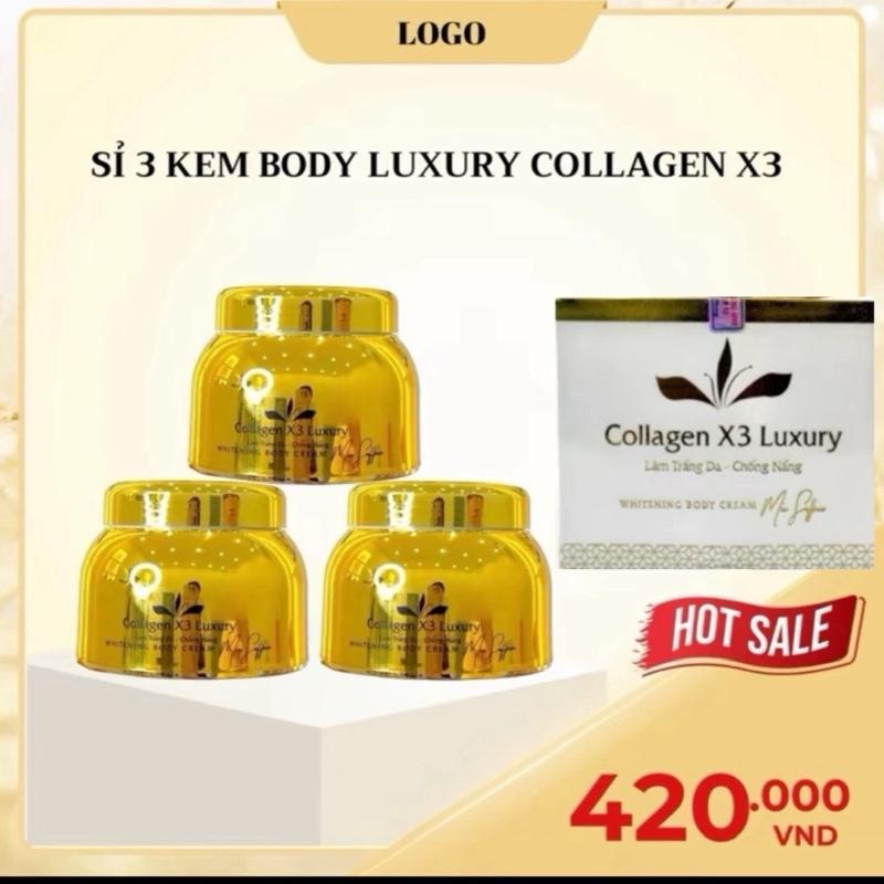  3 Kem Body Luxury X3 - Mỹ phẩm Đông Anh chính hãng Collagen giúp trẻ hóa da dưỡng trắng SPF chống nắng cao thơm mát lưu hương 8 tiếng - Nữ 