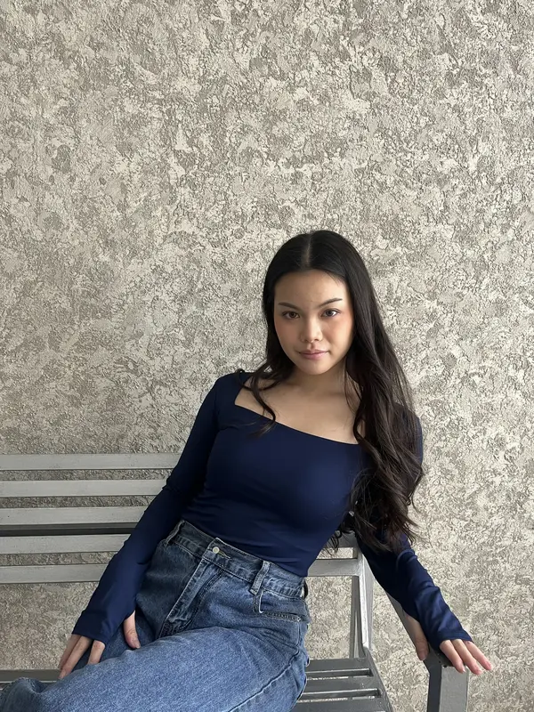 Lassmee | MINJI Baju Atasan Wanita Long Sleeve Leher Kotak / Bodysuit Basic Polos Lengan Panjang Leher Kotak / Kaos Jersey Spandex Square Neck 5