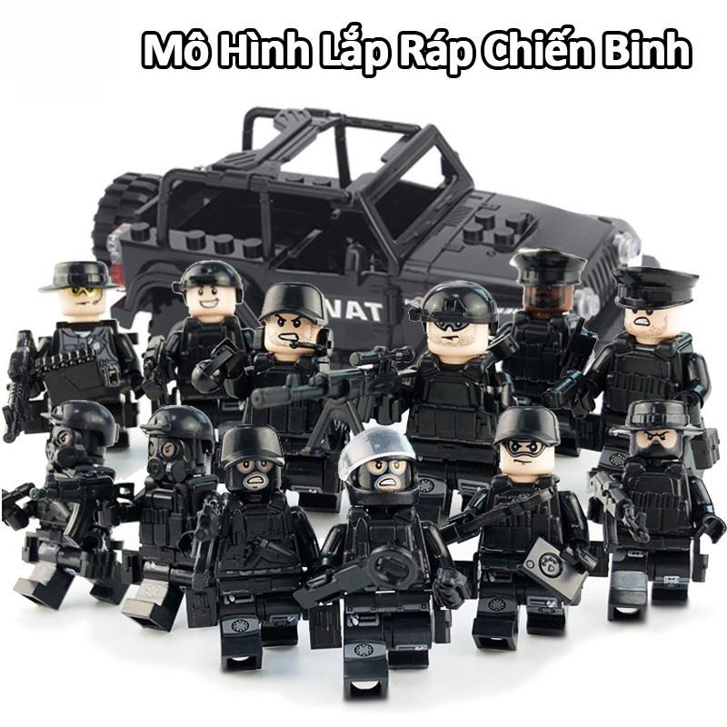 Bộ 8 Mô Hình Đồ Chơi Lắp Ráp SWAT - Đồ chơi cho bé trai 6-12 Tuổi, đặc công…