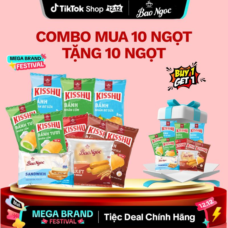 Mua 10 Bánh Nhân Ngọt Tặng 10 Bánh Nhân Ngọt CHỈ TRÊN LIVESTREAM Bánh Mì Tuơi Nhân Cốm Nhân Socola Nhân Đâụ Đỏ Nhân Bơ Sữa Nhân Sữa Chua Bánh Mì Bảo Ngọc