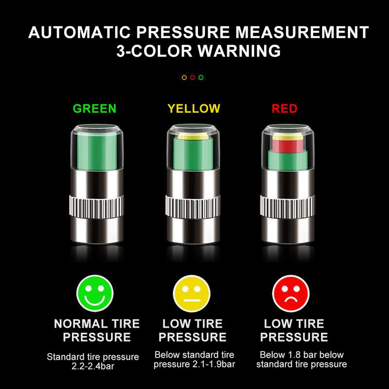 Product Introduction of Báo Động Màn Hình Áp Suất Lốp Xe Ô Tô, Bộ 4 Chiếc, Máy Đo Áp Suất Lốp, Chỉ Báo, Vỏ Kiểm Tra Bên Ngoài, Cảm Biến, Dụng Cụ Bên Ngoài Lốp 16