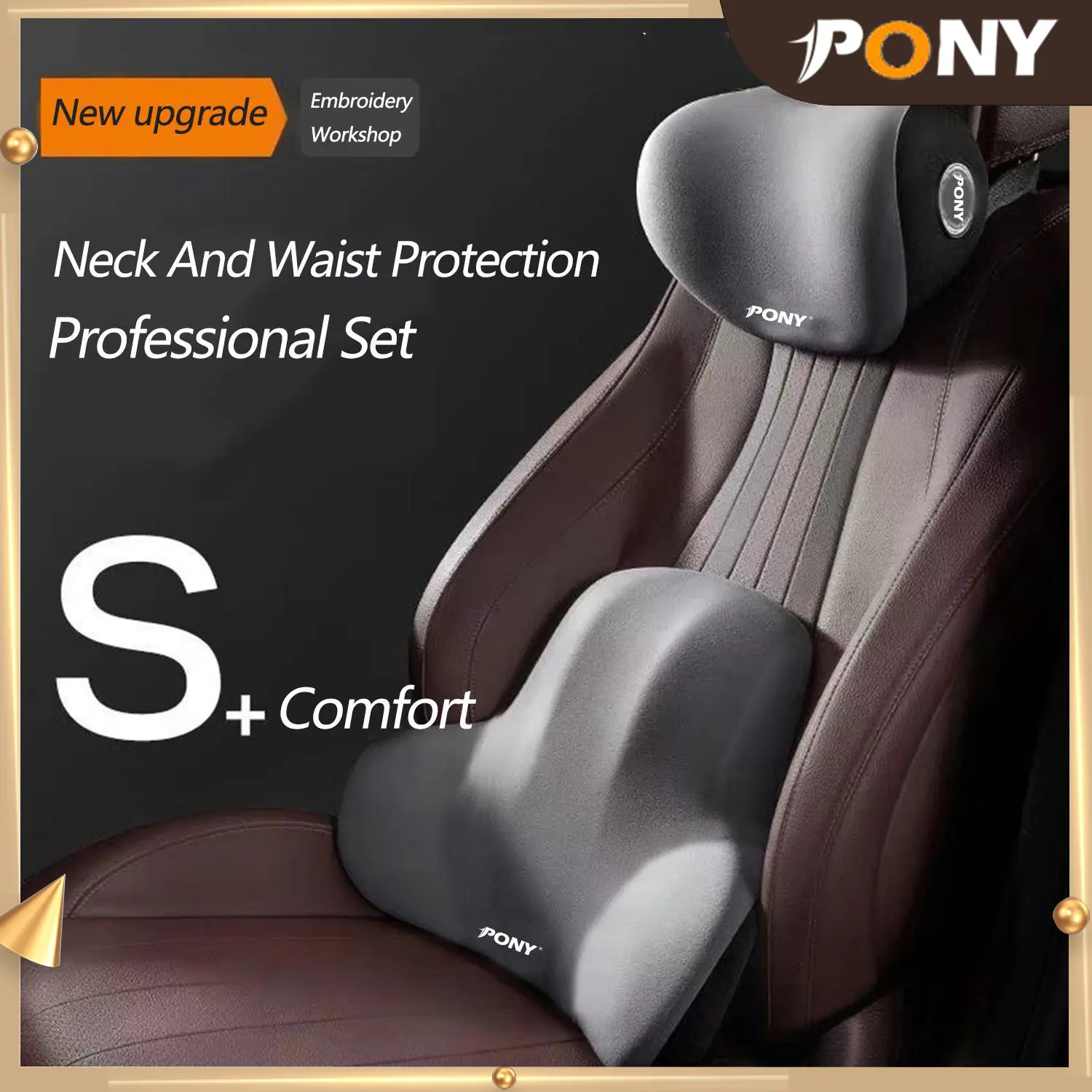 【Lowest Price in Malaysia】set Sokongan Headrest+Serviks dan lumbar Bantal Leher Sandaran Kepala Kereta,Universal,Busa Memori Lumbar,Bantal Leher Auto, Sesuai untuk Kegunaan Pejabat dan Dalaman Kereta Accessories Car neckcar Neck Pillows hermurah bantalle
