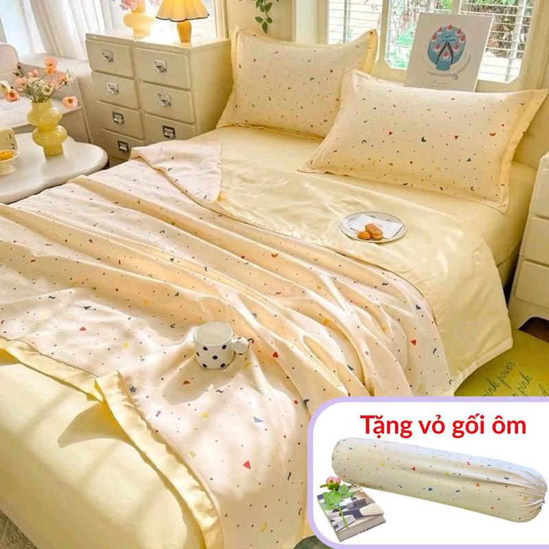 Bộ chăn ga gối LỤA THÁI 9D Tomato Bedding mềm, mịn, mát - chăn chần bông mỏng…