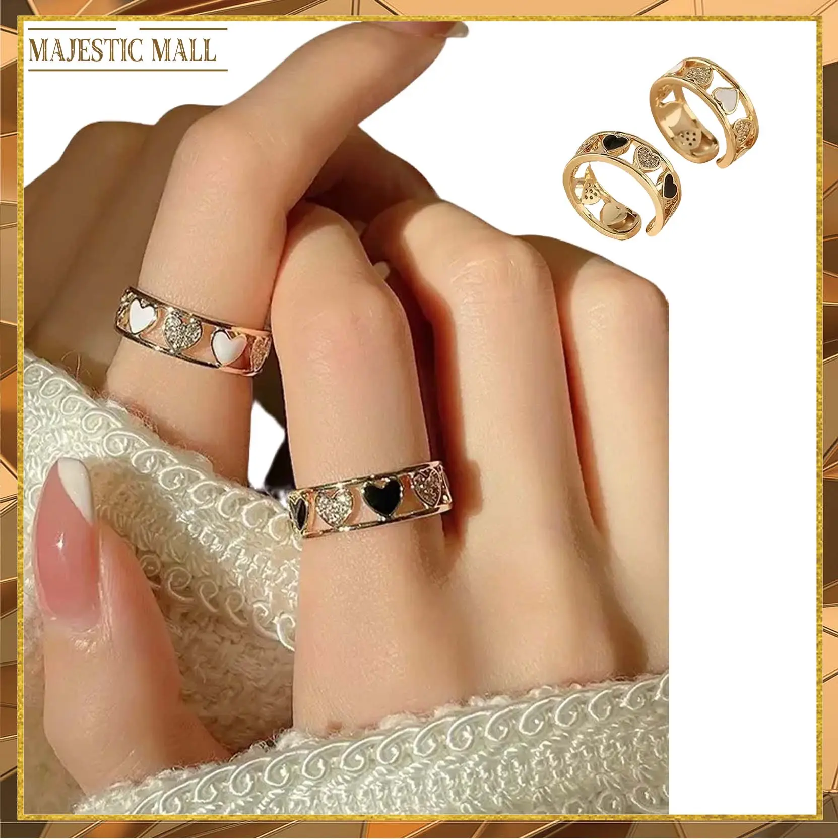 Cincin Wanita Elegant Love Perak Rings 1213