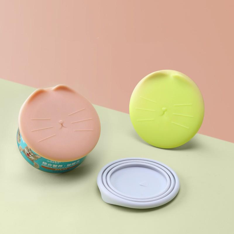 Nắp lon silicon, cho thức ăn thú cưng, nắp bảo quản, nắp niêm phong, ba trong một, thích hợp cho mèo và chó 4
