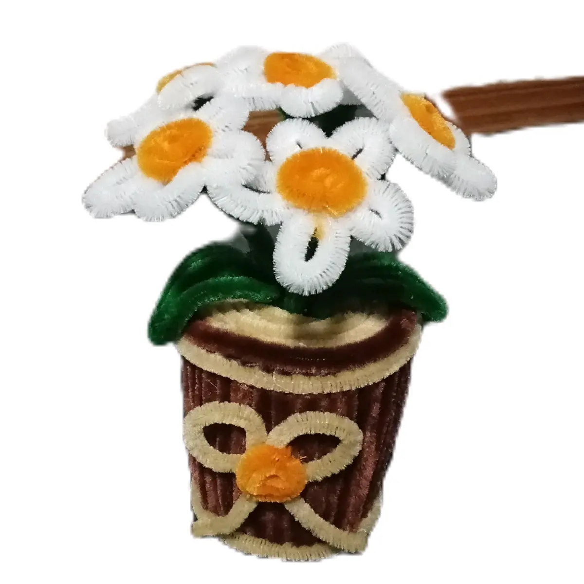 white daisy chenile flower Decor Decorative