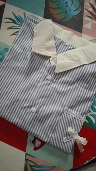 Product Review of Lulu blouse strip salur premium LD 110 120 130 140 kemeja crop jumbo from r**i 1
