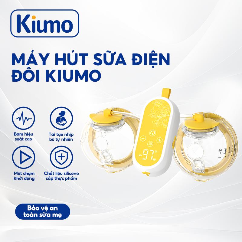  【KIUMO Electric smart breast pump Hands-free breast pump Wearable breast pump Wireless breast pump Multifunctional silent double-sided breast pump máy hút sữa v2 