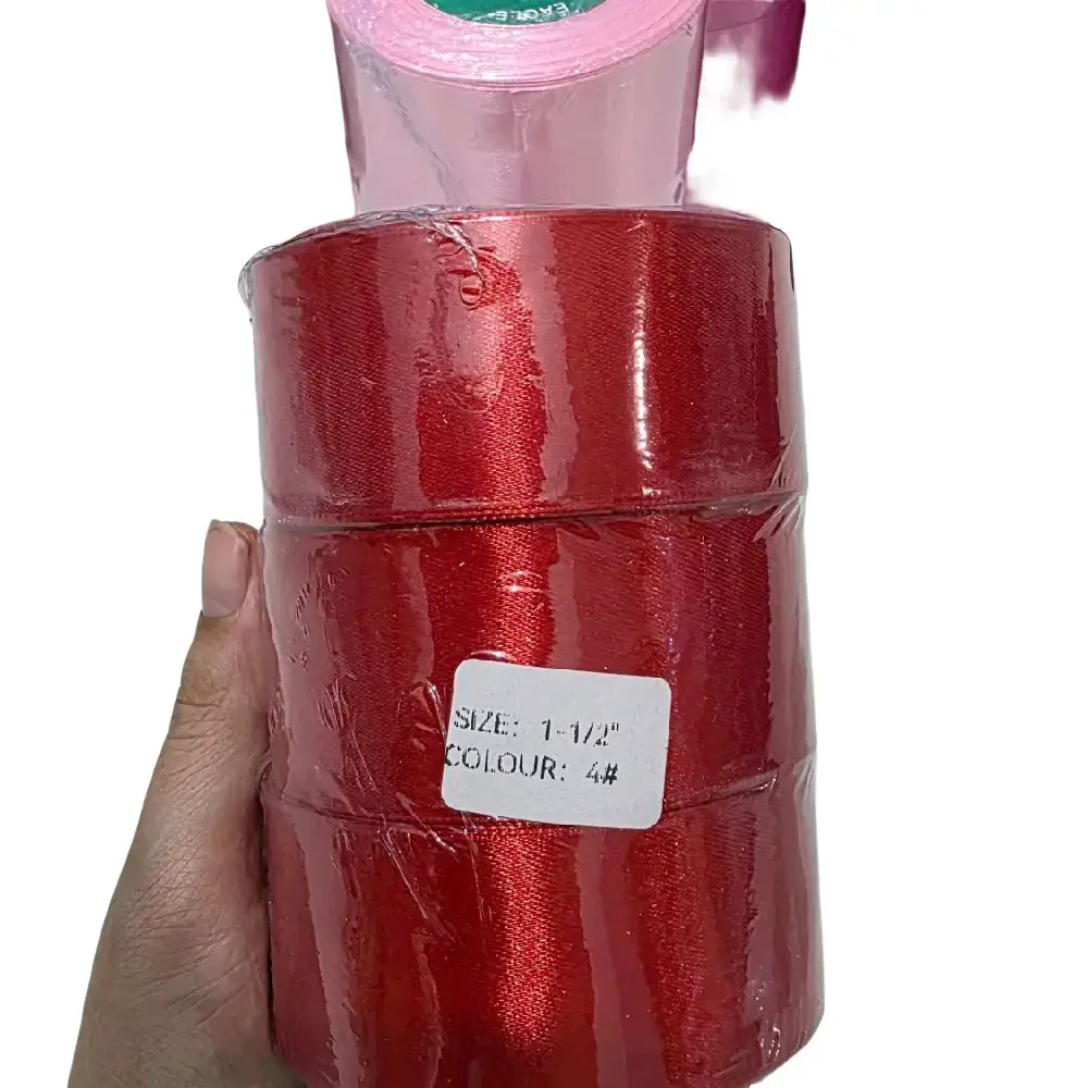 PITA SATIN 4CM art craft DIY Pita kado pita Hampers warna warni bucket bouqet 1roll 25yard