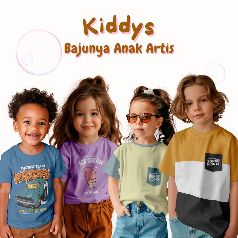 Kiddys Baju Anak Kaos Pendek Kerah Unisex Cotton 24s 1-8 Tahun KA100 5