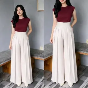 Lavie Pants - Celana Panjang Wanita Palazzo Highwaist - Fashion Muslim Viral kasual Trendy