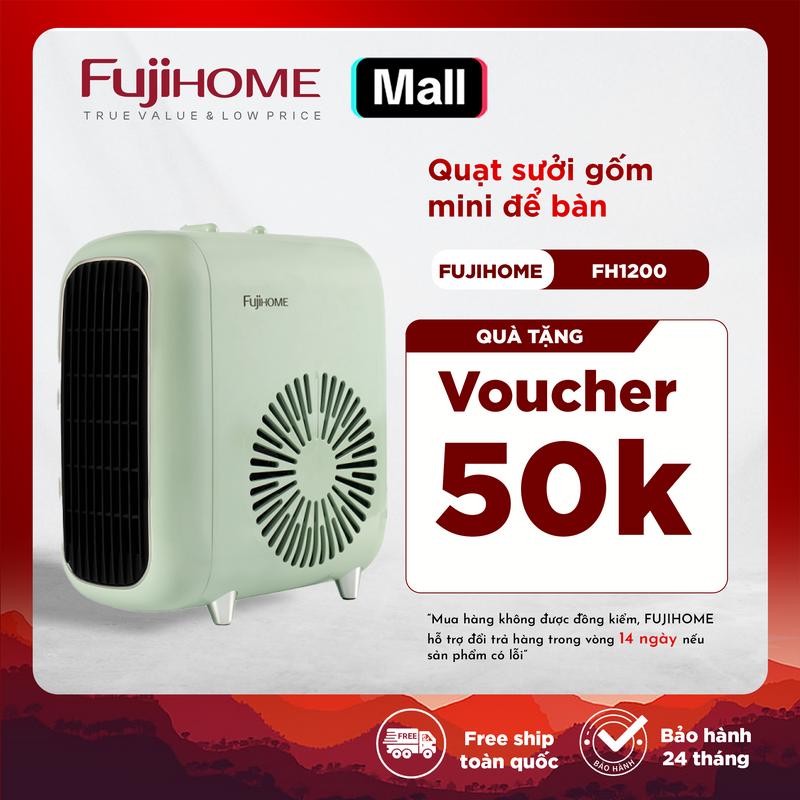  Quạt Sưởi Gốm Mini FH1200 Sưởi Ấm Cực Nhanh 3 Tốc Độ Gió Dùng Quanh Năm Điều khiển Cơ Bền Bỉ Máy Sưởi 