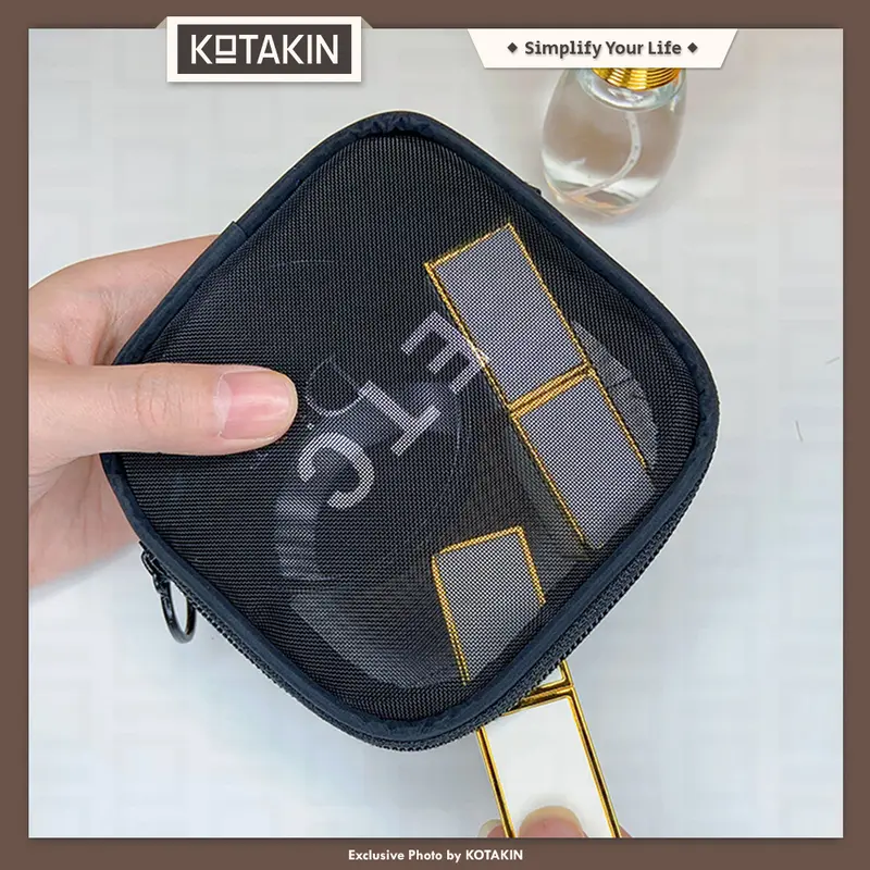KOTAKIN Tas Make Up Pouch Travel Washbag Kosmetik Organizer Jaring Penyimpanan Multifungsi 4