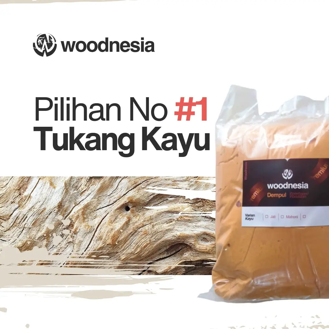 Dempul Air Premium Woodnesia 1kg Kayu Jati Mahoni Waterbased