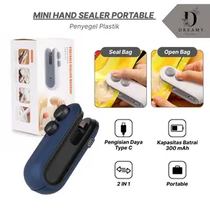 [Dream]  Mini Hand Sealer Portable / Vakum SealerPengemas Makanan /  Mesin Press Kemasan Plastik Snack Elektrik USB Rechargeable