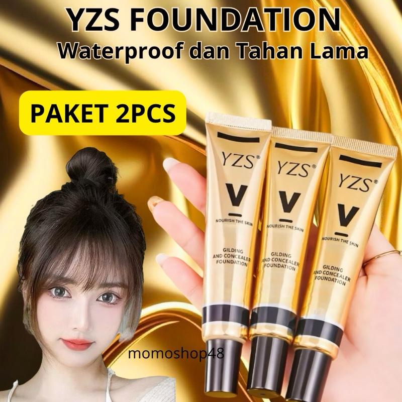 2PCS YZS LIQUID FOUNDATION MATTE TAHAN AIR OIL-CONTROL / TAHAN LAMA 24 JAM FULL COVERAGE BEDAK FOUNDATION Waterproof Concealer Mencerahkan Wajah