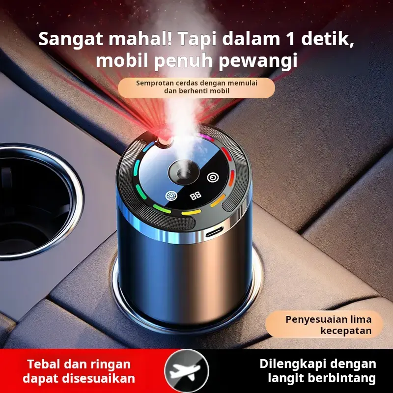 Aroma langit bintang mobil dengan parfum segar, pelembap udara yang menyegarkan, Diffuser aroma langit bintang otomatis, pelembap udara dengan wewangian tahan lama, pengharum mobil dan pembersih udara yang menghilangkan bau tidak sedap