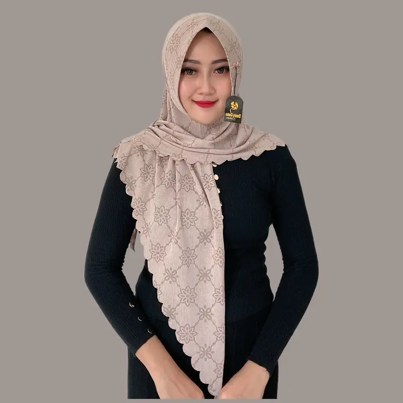 Indah Store - Hijab Instan Segitiga Ped Sabit Jersey Knit Laser Rasipa By Daura Gama Empat Nyaman 5