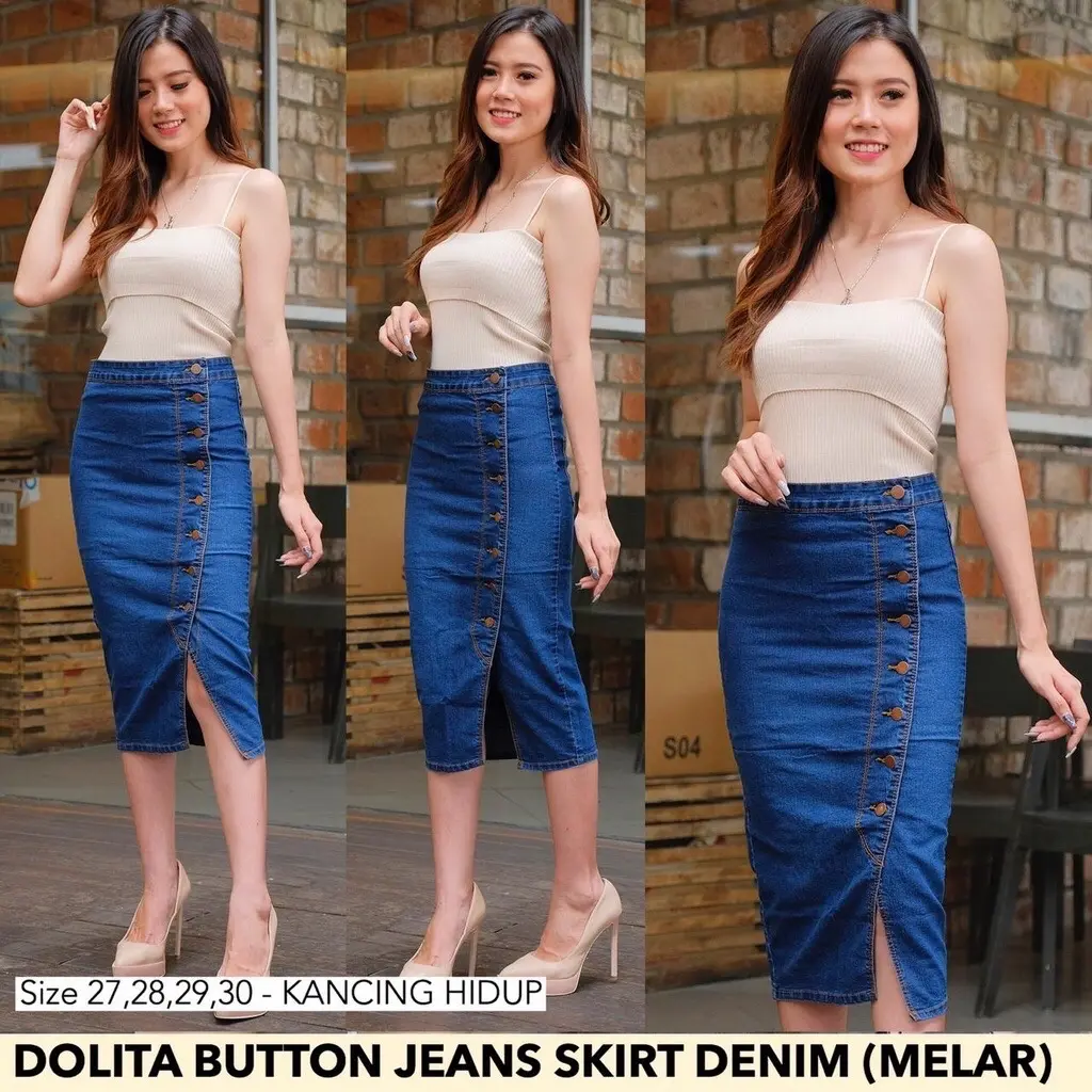 Rok Pendek kancing Hidup Reel Pict rok kancing depan