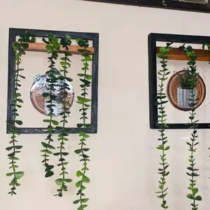 Hiasan Dinding Round Plant Pajangan Dekorasi Poster Kayu Wall Decor 15x15 cm