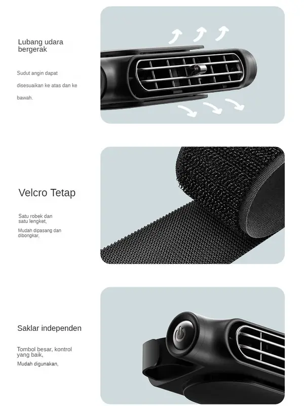 Kipas Kursi Mobil USB Baru [COD] 2024, Kipas Kecil Pendingin Interior Mobil Universal untuk Van, Kipas Mobil Angin Besar 6