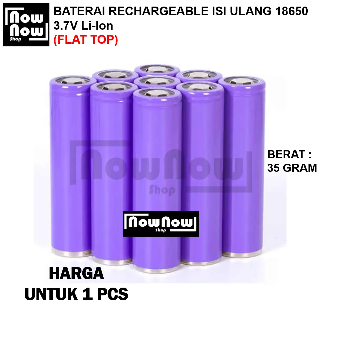 BATERAI RECHARGEABLE ISI ULANG 18650 3.7V FLAT TOP Datar Li-Ion KIPAS ANGIN MINI SENTER SEPEDA ALAT LISTRIK MAINAN ANAK MIC SMULE REMOTE CAR BATTERY BATRE BATRAI BATERE