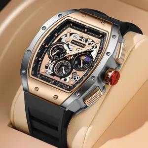 LIGE Jam Tangan Pria Foxbox Mewah Tahan Air Jam Tangan Pria Kuarsa Tanggal Jam Olahraga Men Watch