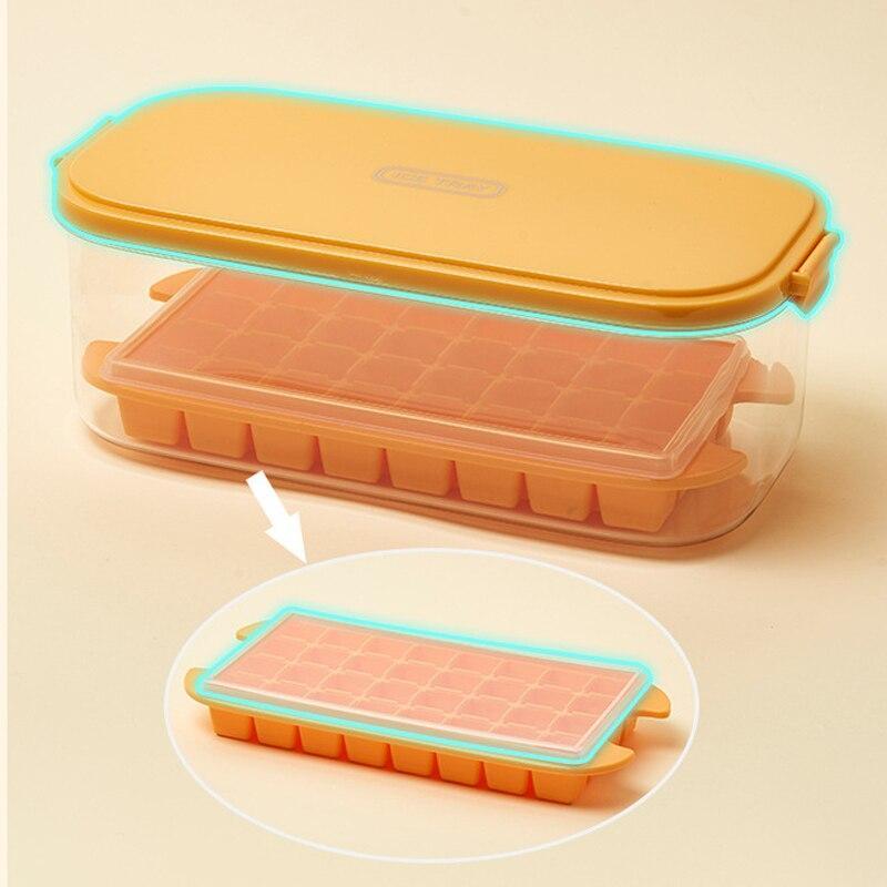 Silicone Ice Cube Mold Ice Tray Storage Box Refrigerator Ice Box Frozen Ice Block Large Capacity Ice Cube Box 3