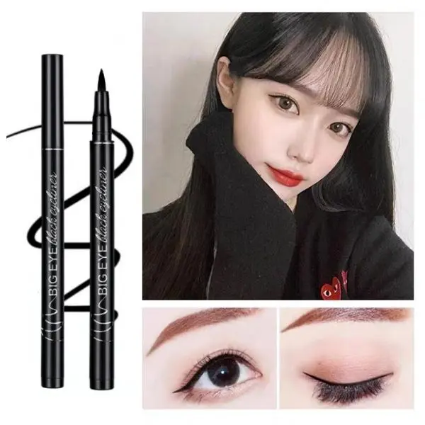 Delicate black eyeliner liquid pen, fast drying, waterproof, and durable