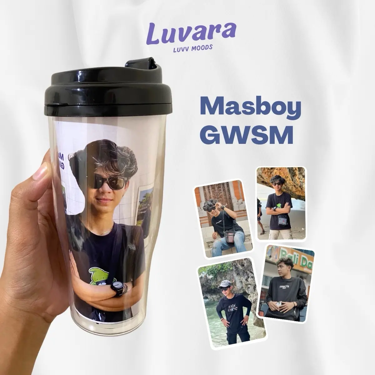 Tumbler black GWSM bonus photocard full image HD Masboy, Wahid, Enthul, Isal
