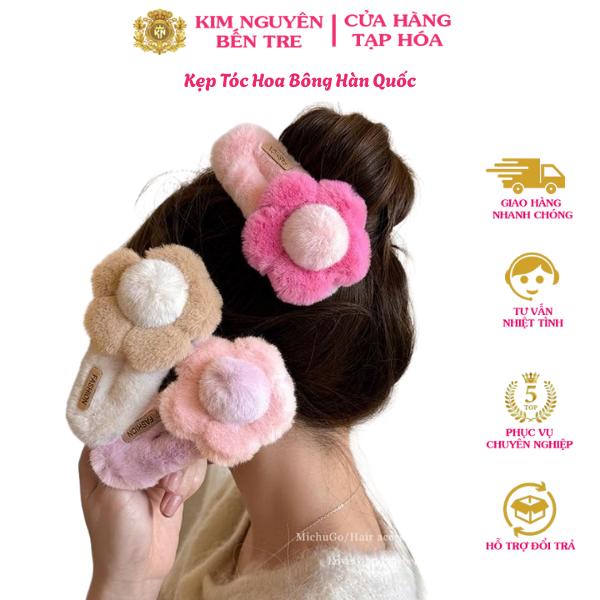 Kẹp Tóc Hoa Bông Hàn Quốc Kẹp Mỏ Vịt Kẹp Dễ Thương Lông Mềm Màu Sắc Đa Dạng Cho Phụ Nữ Kiểu Dáng Dễ Thương