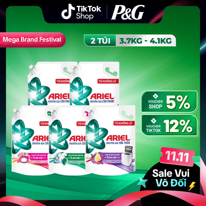 KOL Combo 2 túi Nước Giặt Ariel Cửa Trước & Cửa trên 3.7kg - 4.1kg các mùi hương nước hoa