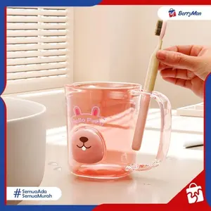 GELAS CANGKIR KUMUR Anak Tempat Sikat Gigi 2 in 1 Karakter Lucu Cute Hello Bear Mouthwash Cup Plastik
