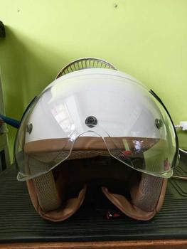 Product Review of HELM BOGO DEWASA KACA PILOT CLEAR MODEL HIJAB RETRO PRIA WANITA LIST BUSA COKLAT FULL LEHER SNI TERBARU MOTORCYCLE from a**i 1