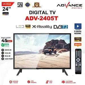 smart TV TV SMART ADV-2405T & ADV-2401T 32" Digital Layar LCD LED HD X-Reality DVB-T2 Garansi Resmi 1 Tahun TV Digital 1080p Full HD lifestyle mainan anak fashion