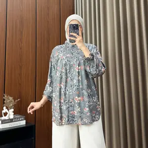 AM - Kemeja Wanita Terbaru Rayon Motif Ukuran L, XL, XXL