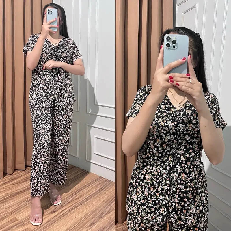 Zhafa Setelan polos one set Piyama Premium Busui Freindly 4