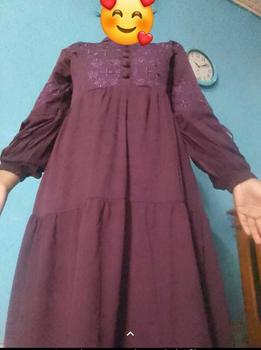 Product Review of Gamis Slavina Bordir Busui Kancing Muslim Wanita Simple Elegant Mayung Twill Nyaman Rempel Cantik from k**g A**t b**i 1