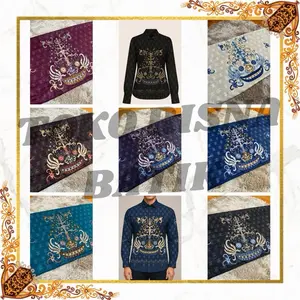 (HARGA PER SETENGAH METER) Kain Batik khas Kalimantan Tengah bahan embossed motif Batang Garing untuk kemeja pria dan wanita, dress, rok, setelan, dan seragam nikahan atau bridesmaid, juga bisa untuk desain interior Elegan