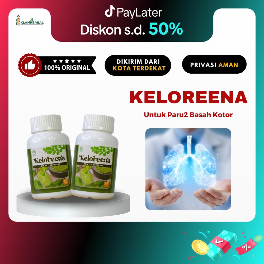 Keloreena Untuk Paru2 Basah, Pembersih Paru Kotor, Infeksi Paru - Isi 50 Kapsul