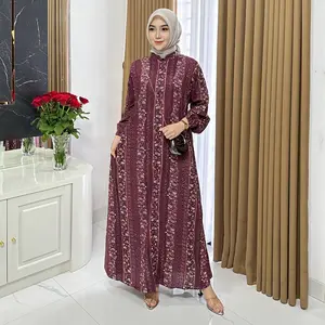 Amora Dress Gamis Panjang Rayon Terbaru Muslimah Model Lengan Balon Lembut Adem Nyaman dengan Saku dan Busui Friendly