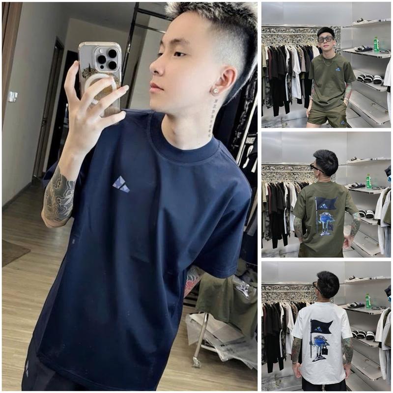 Bộ Hè Nam BH441 Các Màu Họa Tiết Trái Đất Xanh Logo Trước Ngực, Áo Cotton Quần Gió