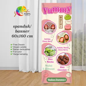 Banner 60x160 Mochi Bites Pink Custom Desain